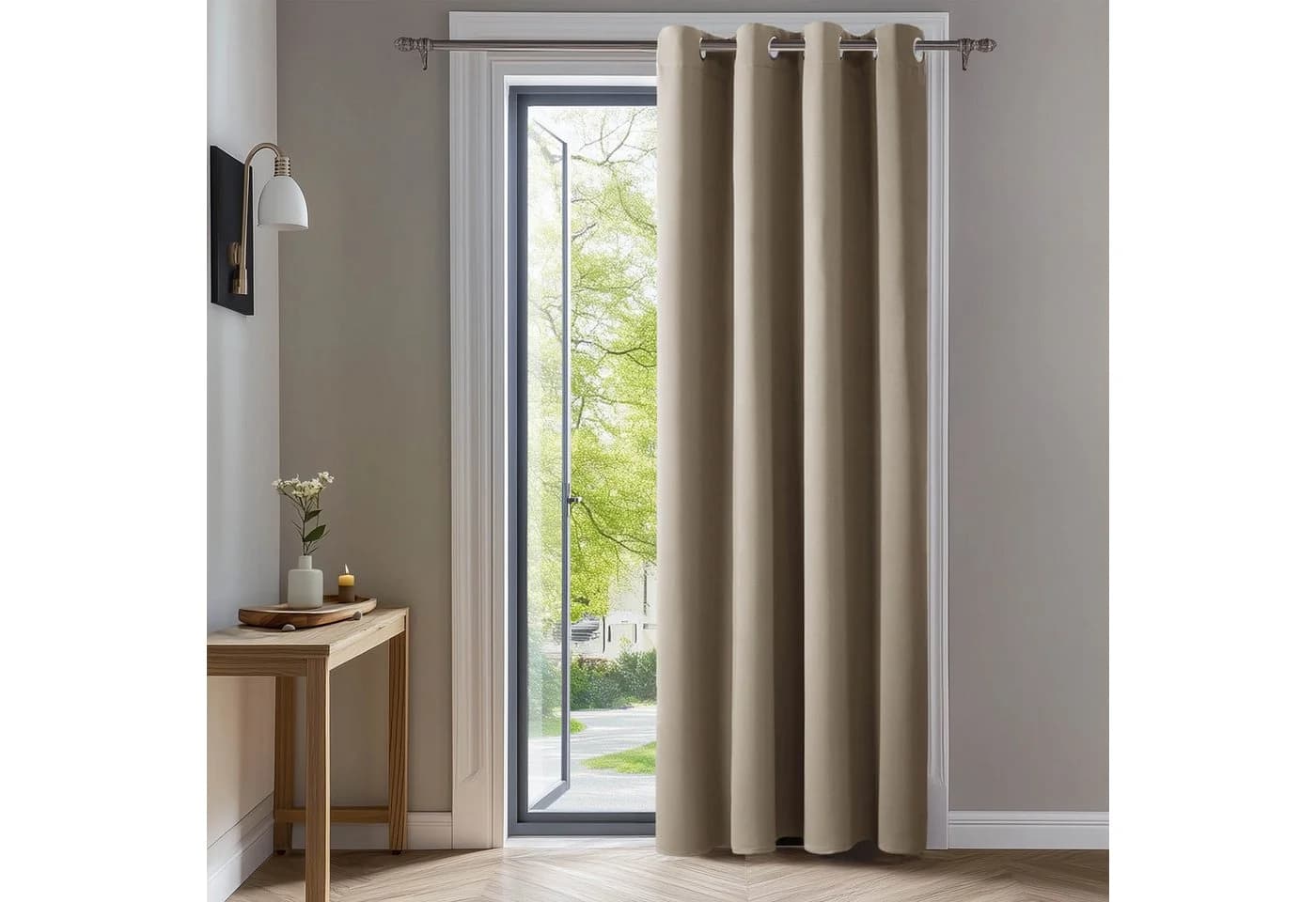 Deconovo Verdunkelungsvorhang Taupe Blickdicht mit Ösen - Bild 2