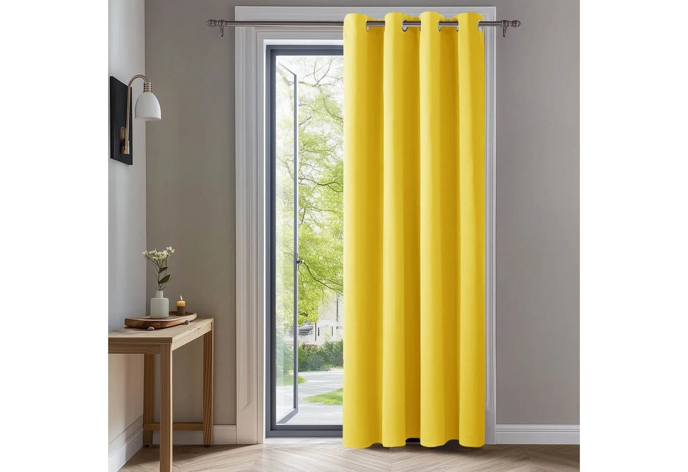 Deconovo Verdunkelungsvorhang Senfgelb Blickdicht mit Ösen - Bild 2