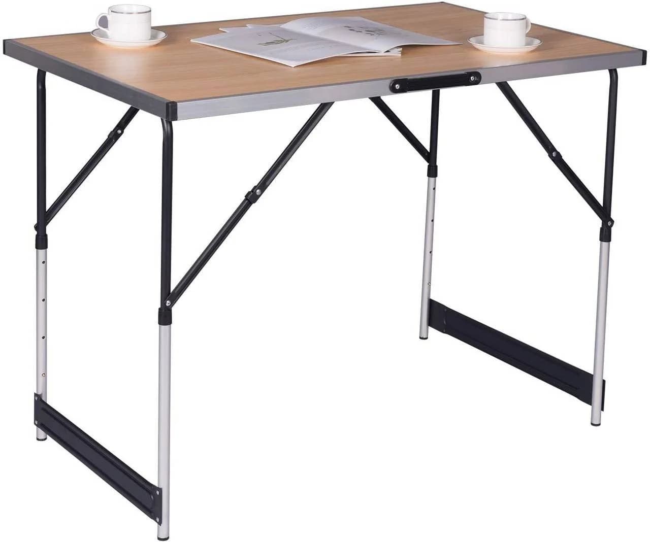 EUGAD Campingtisch höhenverstellbar klappbar MDF Aluminium Stahl - Bild 3