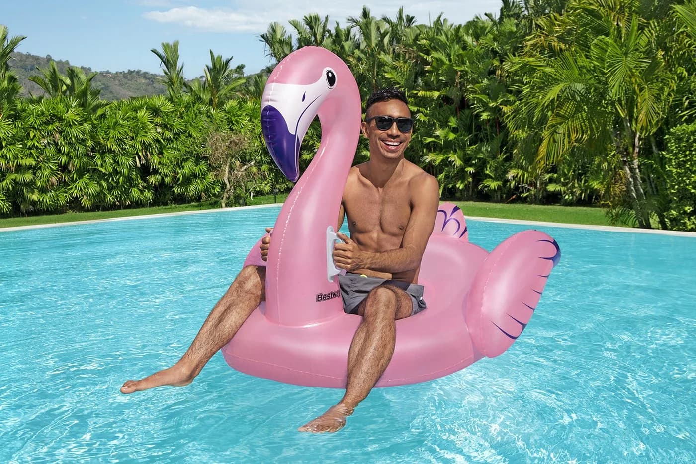 Bestway Schwimmtier Luxury Flamingo Rosa PVC mit Glitzerakzenten - Bild 3