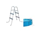 Bestway Poolleiter 2 Stufen Grau Stahl Kunststoff Bild 2