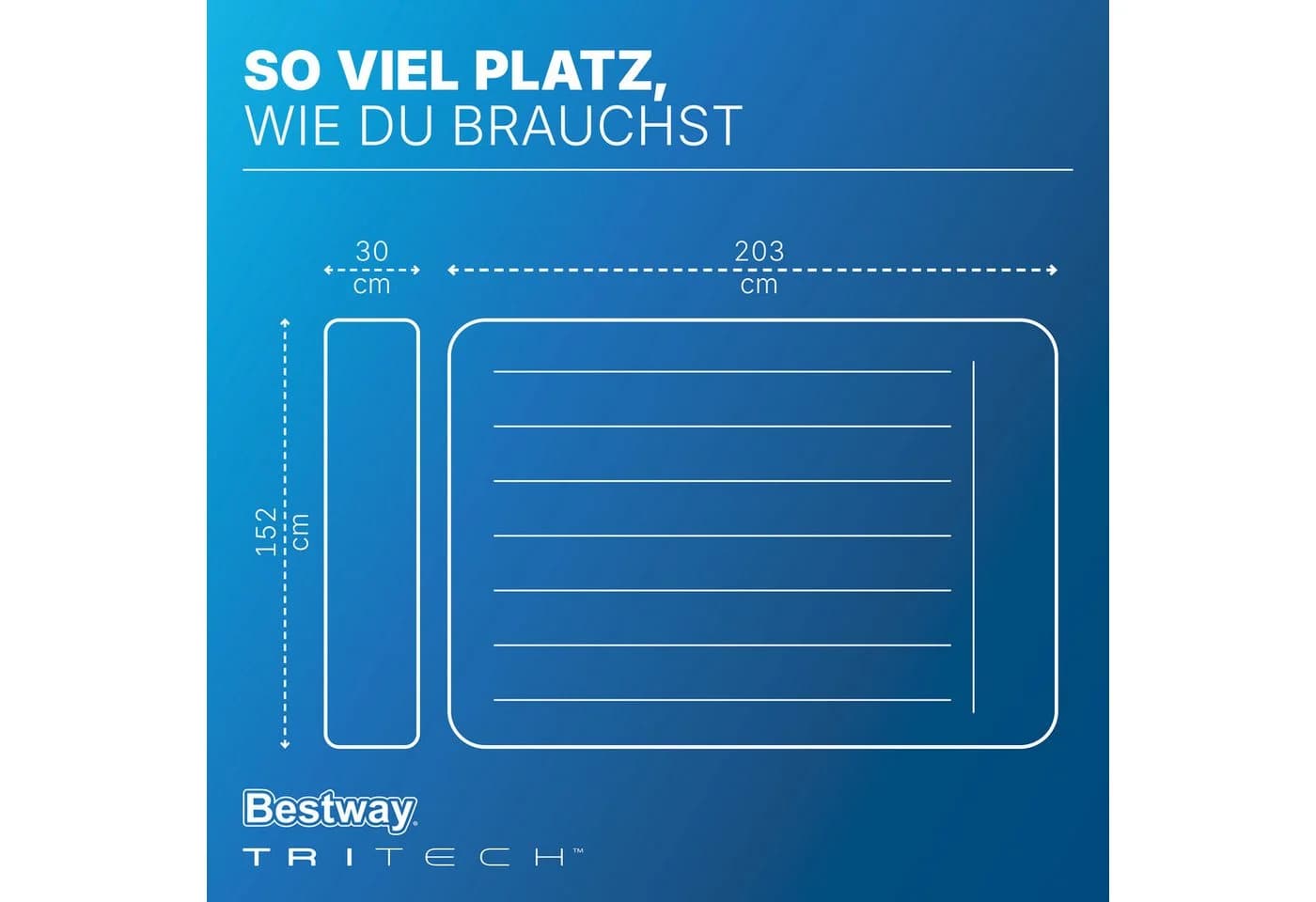 Bestway Luftbett TriTech mit integrierter Pumpe Grau - Bild 3