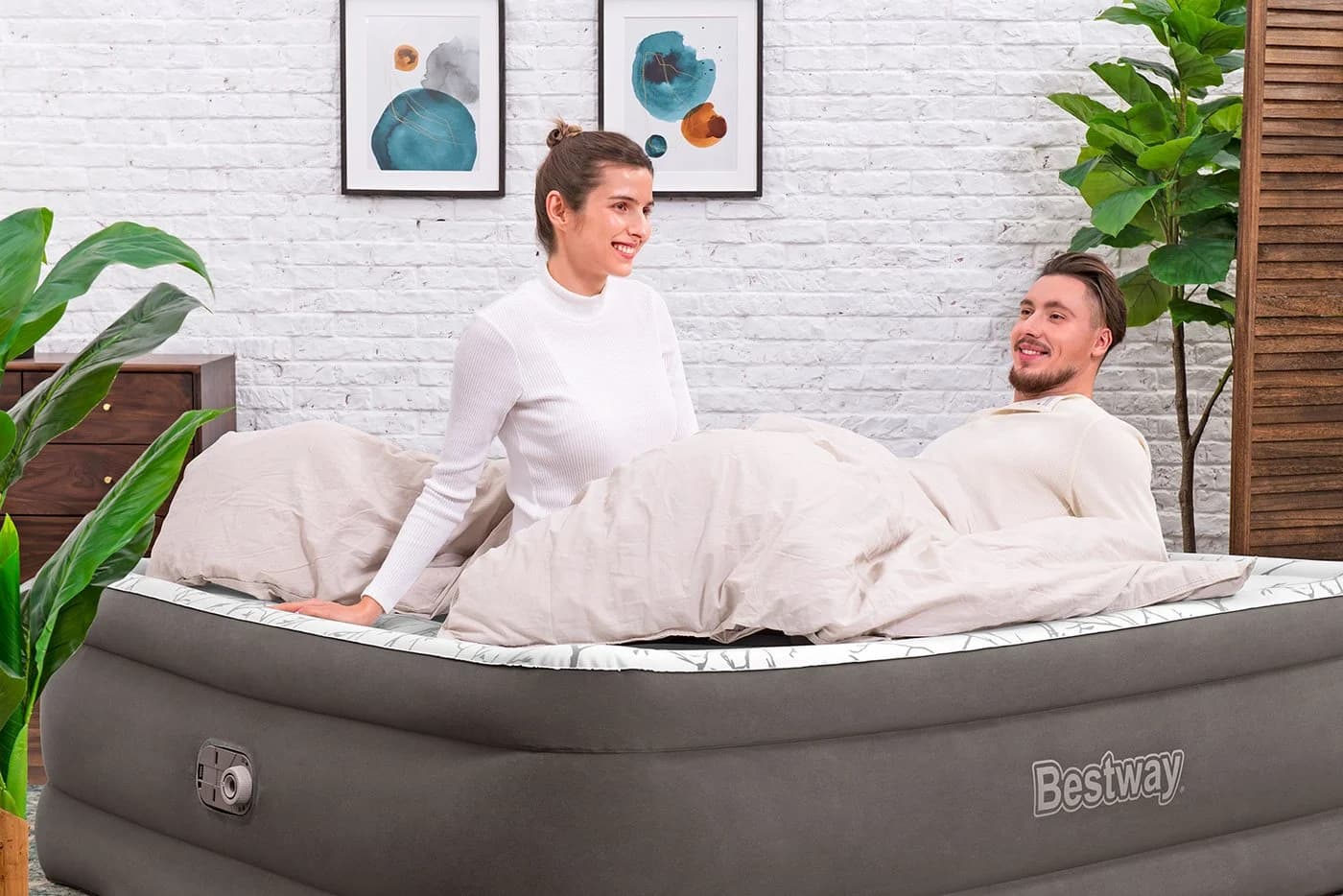 Bestway TriTech Doppelluftbett Fashion Flock mit integrierter Elektropumpe - Bild 5