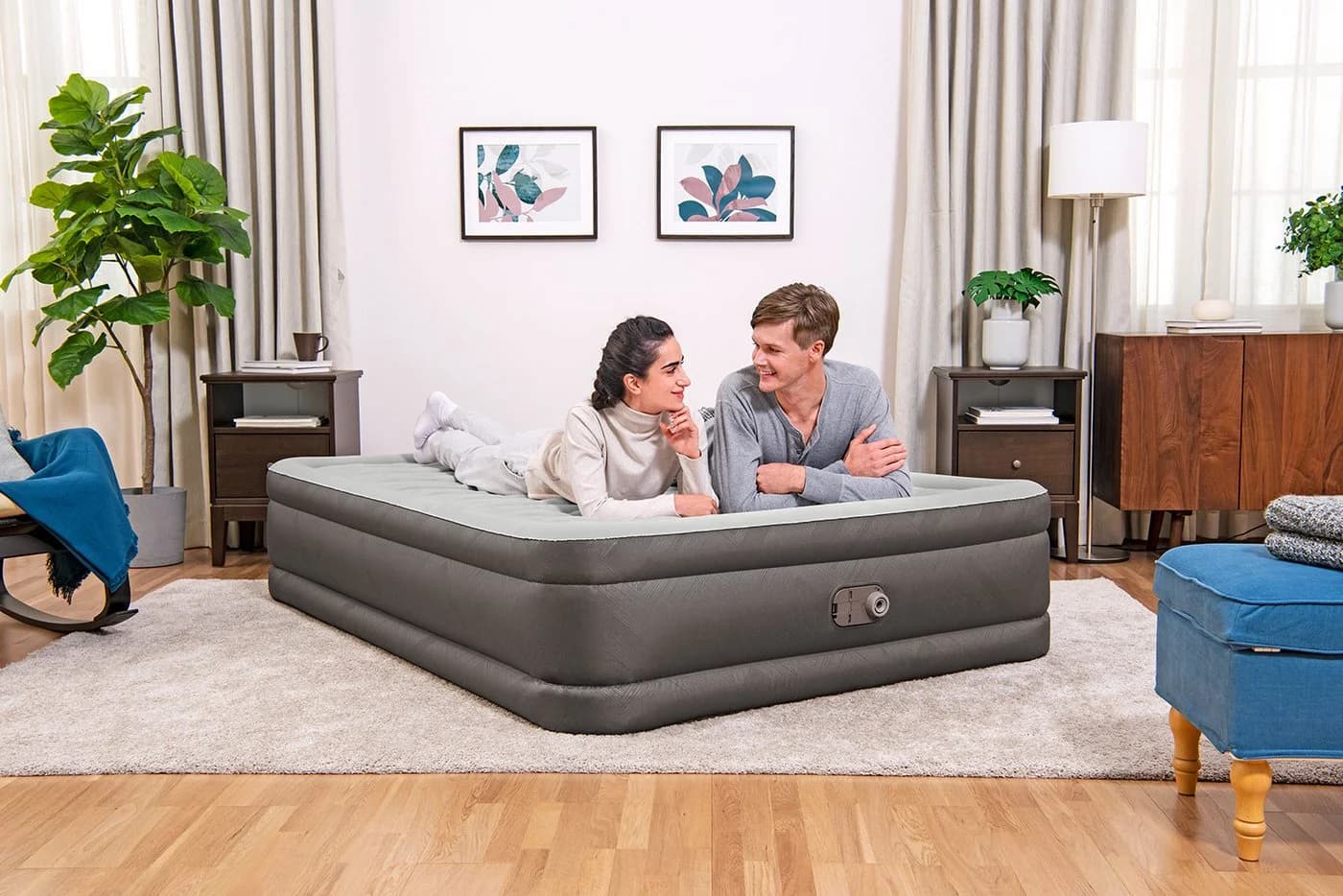 Bestway Luftbett Fortech Queen 69050 Grau Dunkelgrau