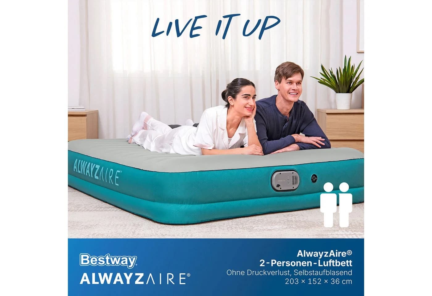 Bestway AlwayzAire Fortech Luftbett mit integrierter Pumpe