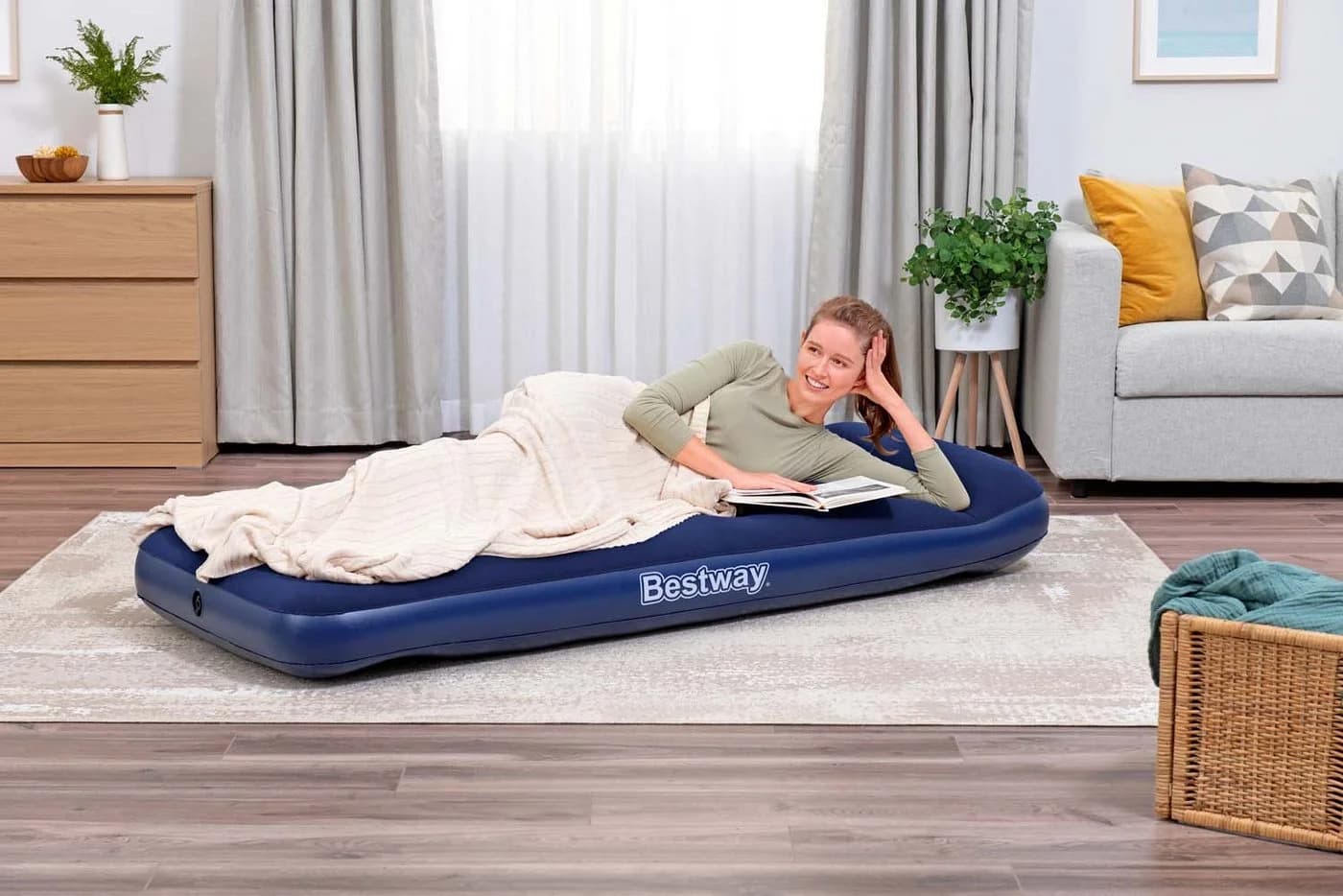 Bestway Luftbett Single mit Fußpumpe und Kopfkissen - Bild 2