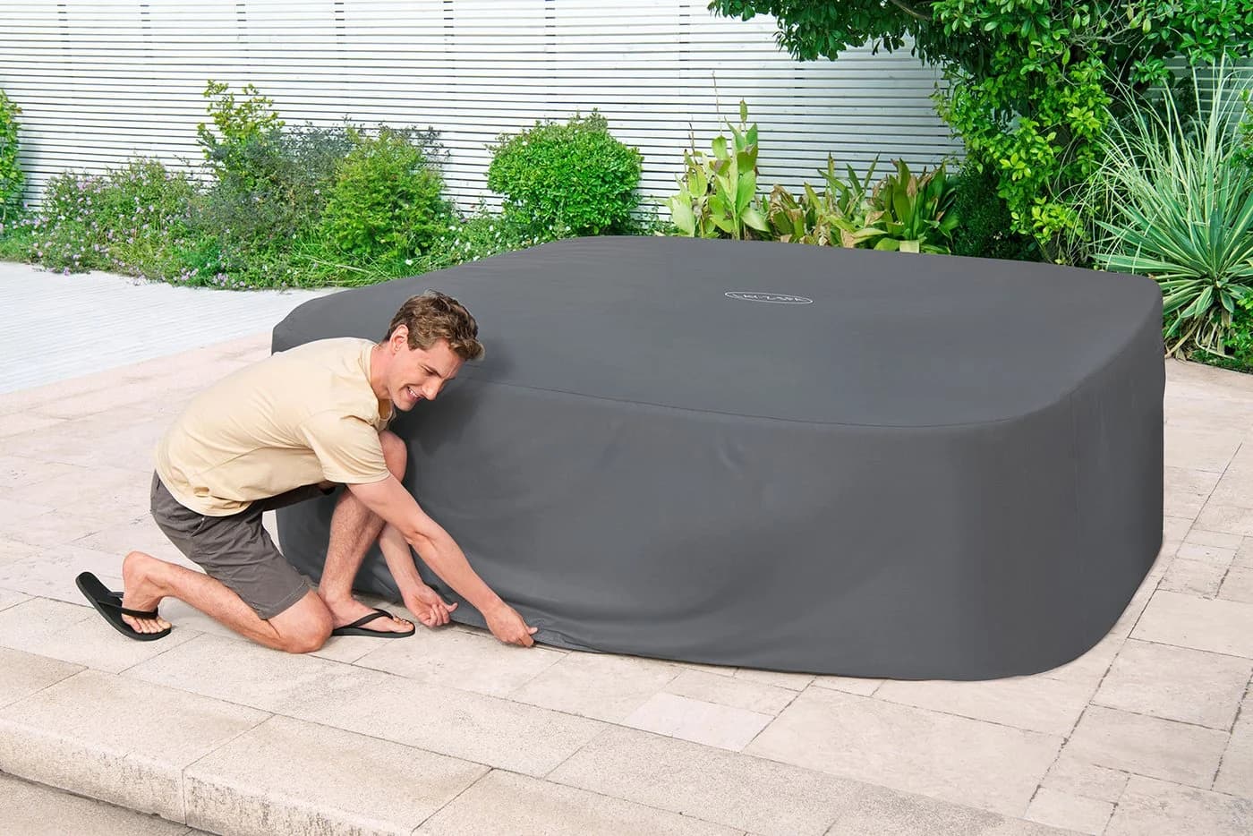 Bestway LAY-Z-SPA® Xtras EnergySense® Plus Pool-Abdeckplane Grau