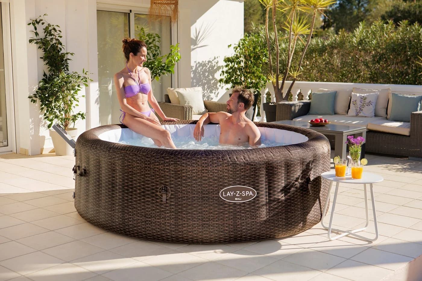 Bestway LAY-Z-SPA Bali AirJet Energiespar-Whirlpool Schokobraun