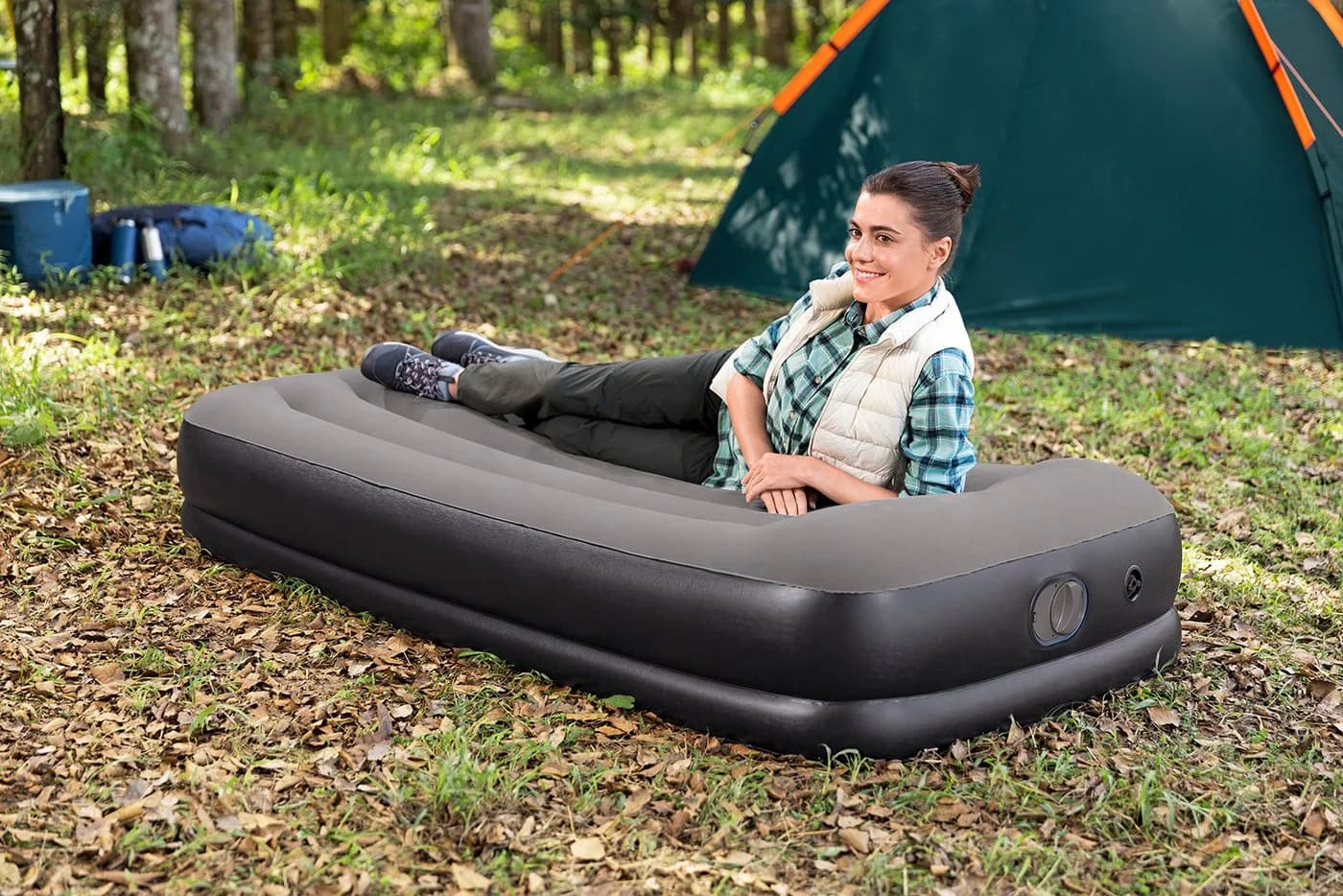 Bestway Luftbett TriTech mit USB-Elektropumpe Grau - Bild 3