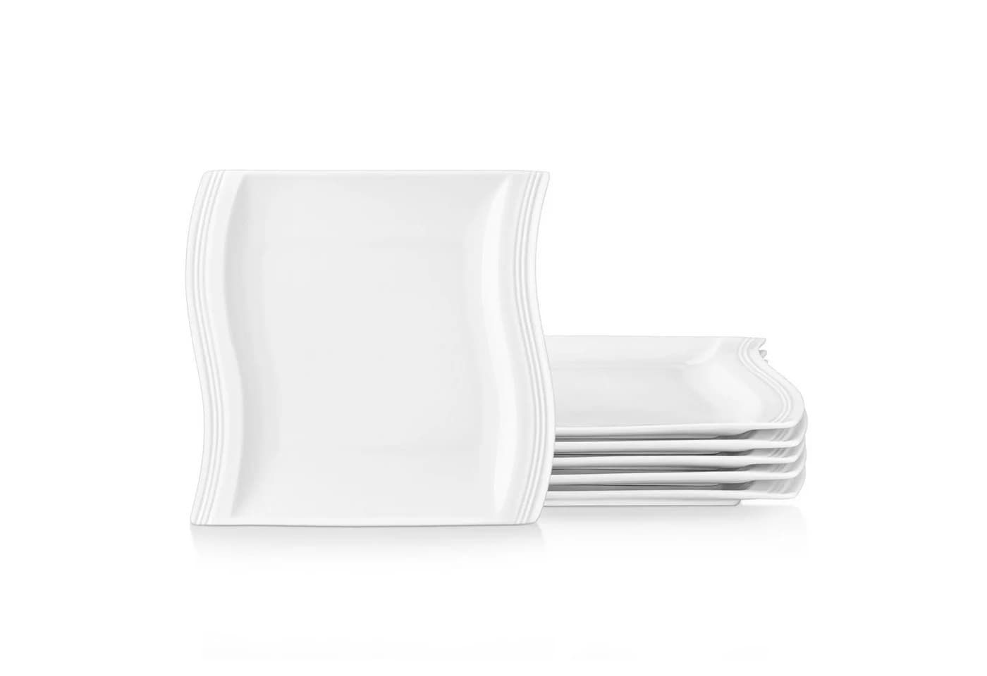 MALACASA Dessertteller 6tlg. FLORA Weiß Porzellan Modern-Skandinavisch - Bild 2