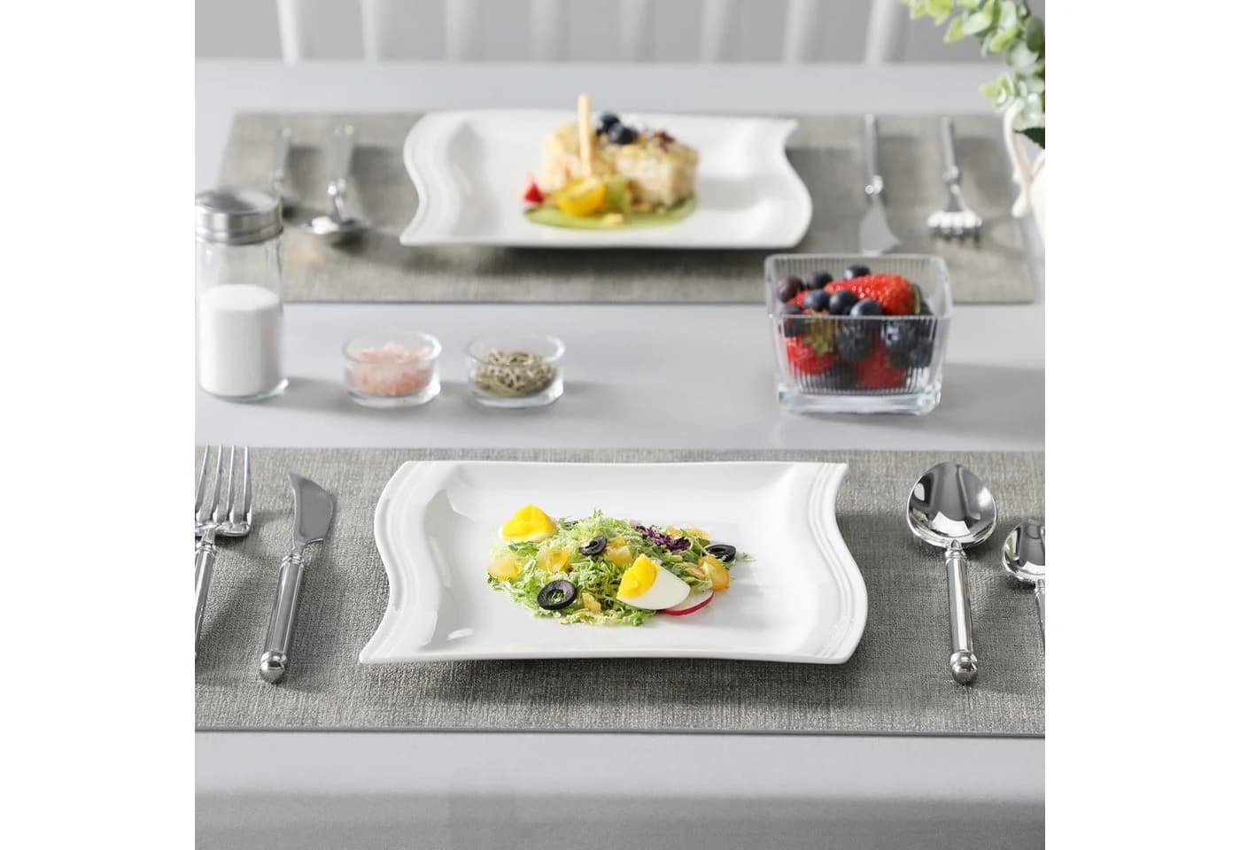 MALACASA Dessertteller 6tlg. FLORA Weiß Porzellan Modern-Skandinavisch - Bild 4