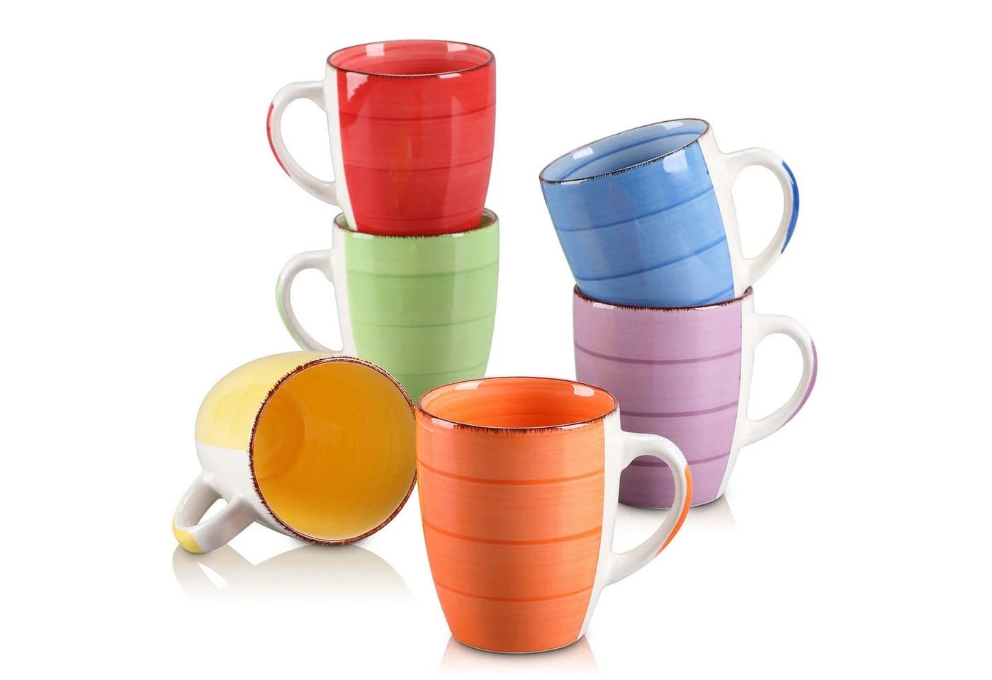 vancasso Tassen-Set 6-tlg. Bunt Steingut Becher - Bild 2