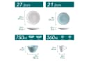 vancasso Geschirr-Set 16-tlg. Steingut Beige Blau Reliefmuster Bild 1