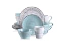 vancasso Geschirr-Set 16-tlg. Steingut Beige Blau Reliefmuster Bild 2