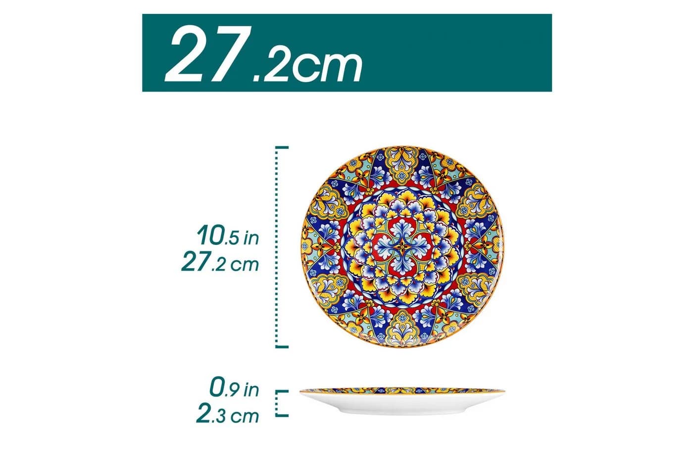 vancasso Teller-Set SIMI 6-tlg. Speiseteller Porzellan BOHO-Stil Bunt