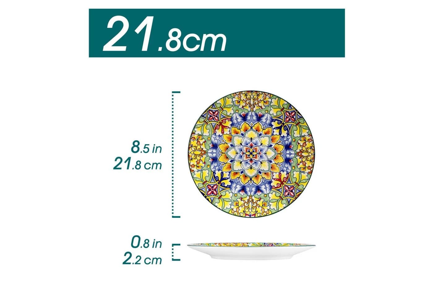 vancasso Dessertteller 6tlg Porzellan BOHO-Stil Bunt