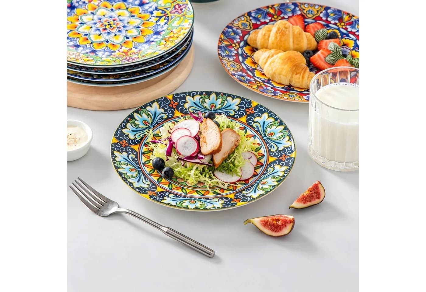 vancasso Dessertteller 6tlg Porzellan BOHO-Stil Bunt - Bild 3