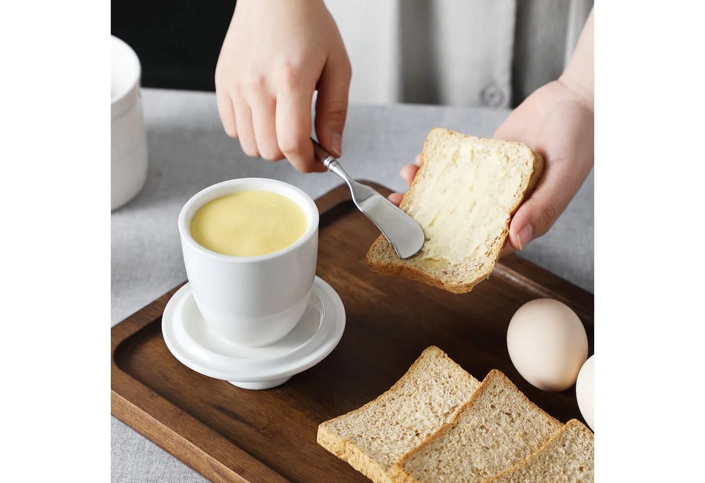 MALACASA Butterdose Weiß Porzellan Wasserversiegelung - Bild 4