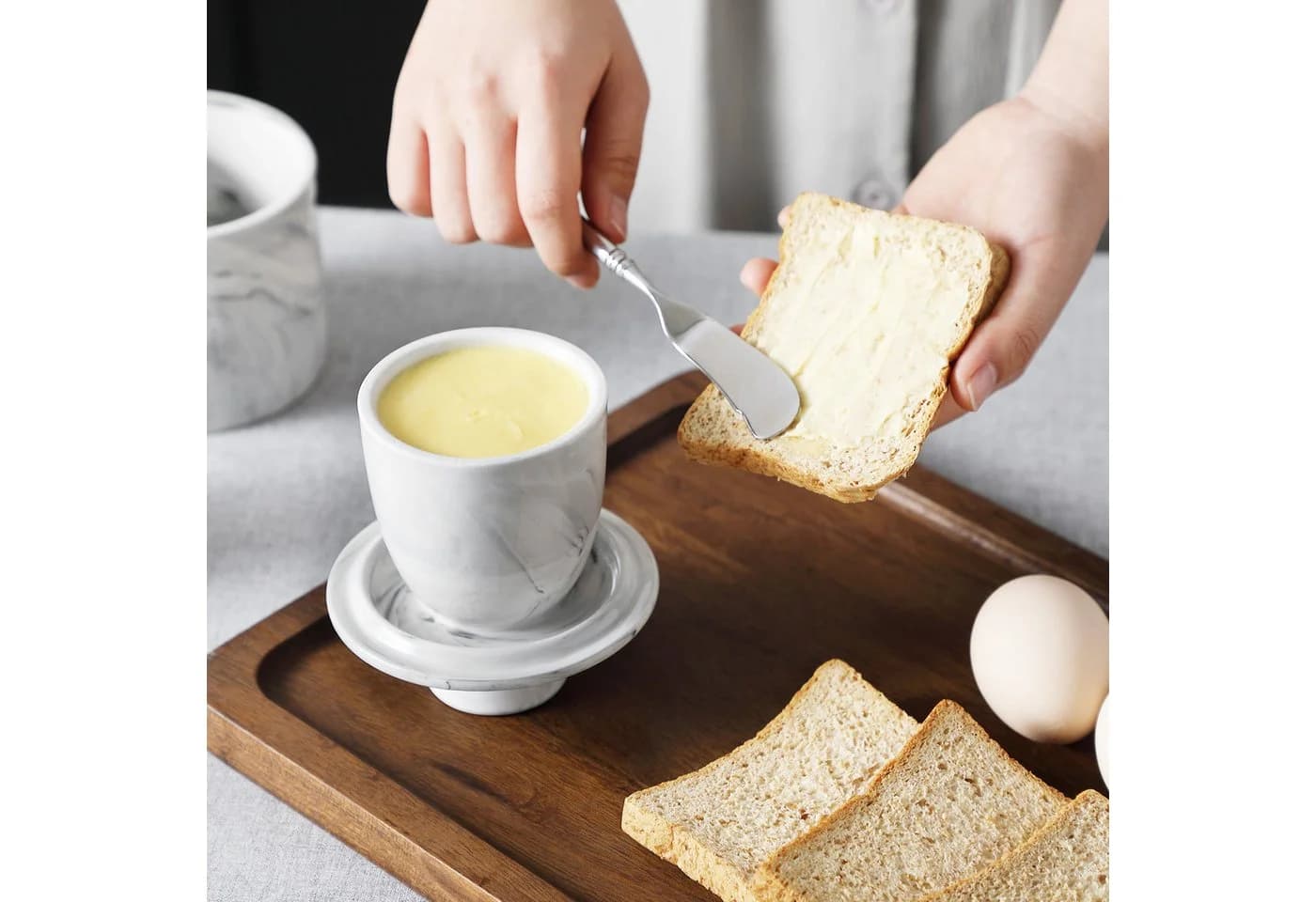 MALACASA Französische Butterdose Weiß Porzellan Wasserversiegelung - Bild 4