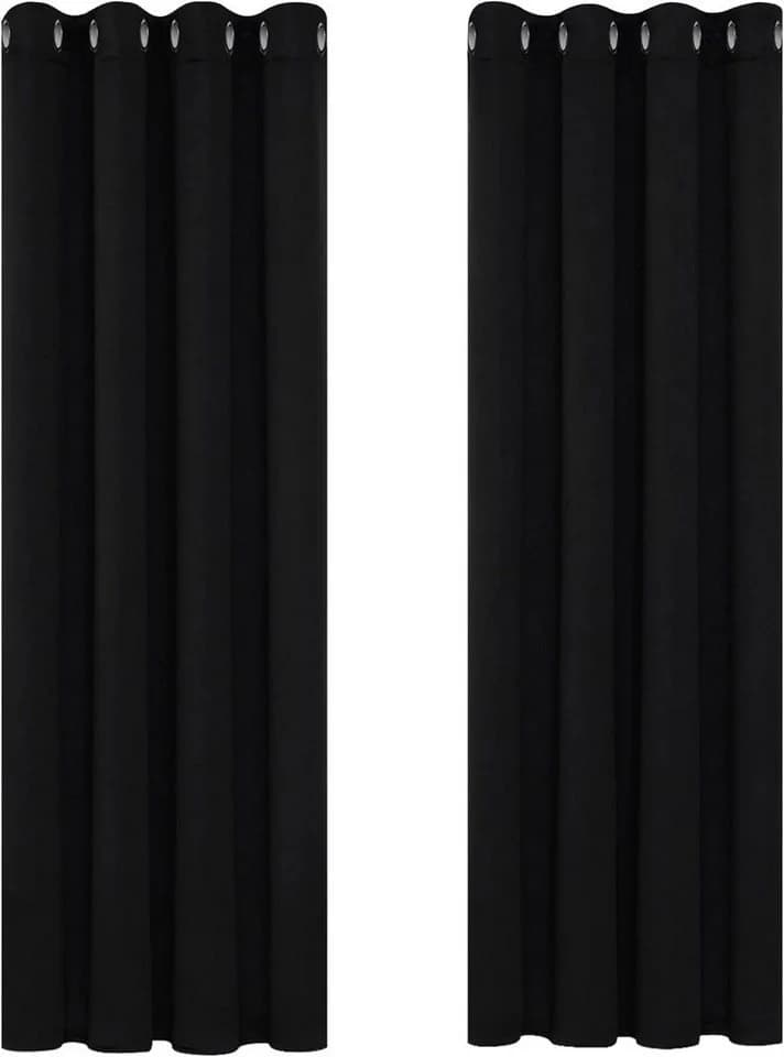 Deconovo Verdunkelungsvorhang Gardinen mit Ösen Blickdichte Vorhang Kälteschutz Schlafzimmer 2er Set, Blackout Curtain einfarbig Thermo Vorhang Verdunkelung Wärmeisolierend - Bild 3
