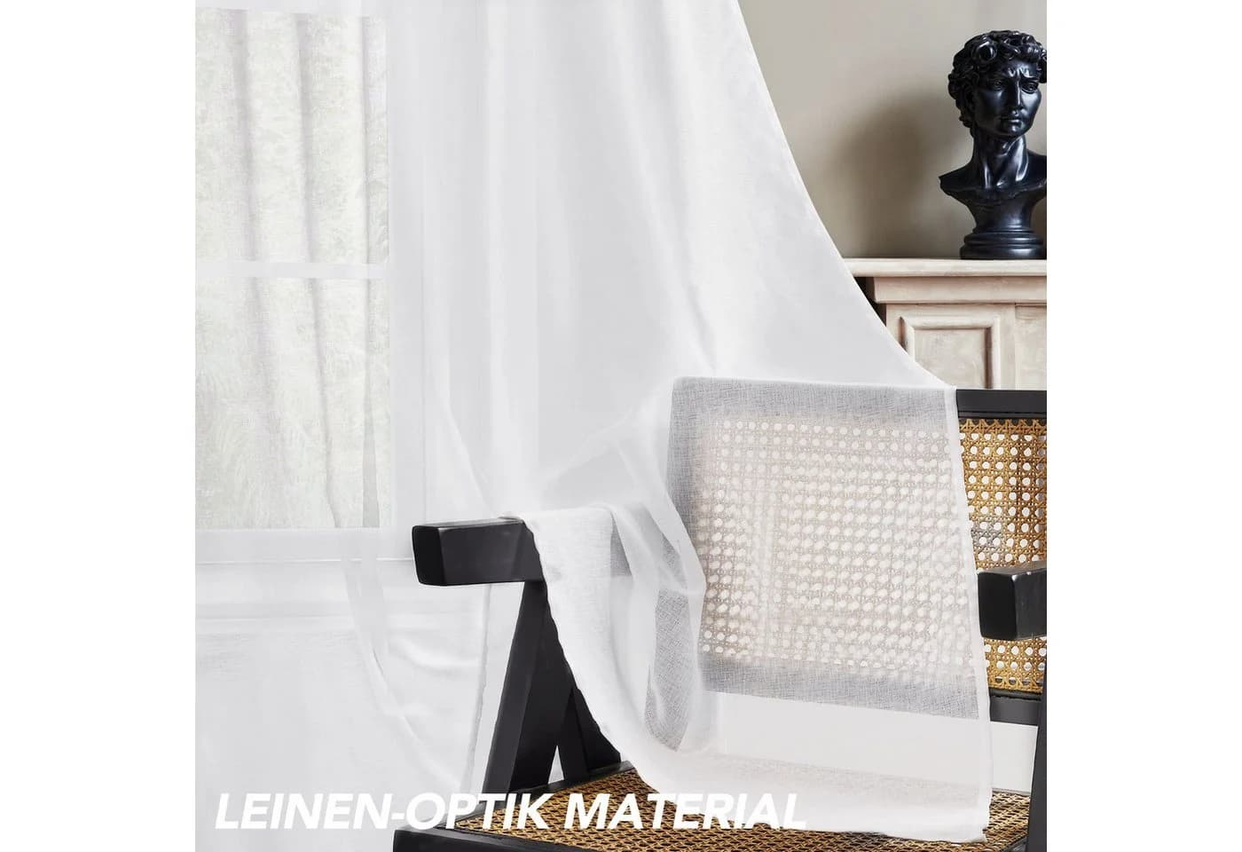Deconovo Voile Gardinen Wohnzimmer Transparent - Bild 5