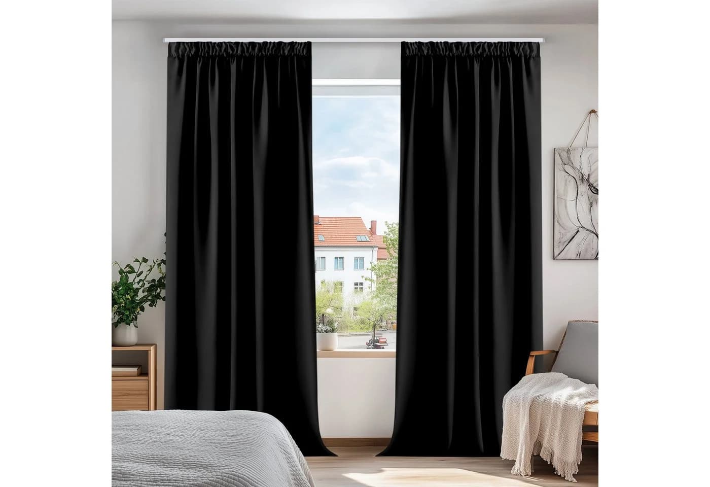 Deconovo Verdunkelungsvorhang Blickdicht 2er Set