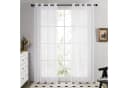 Deconovo Voile Vorhang 2er Set Weiß Transparent mit Ösen Bild 2