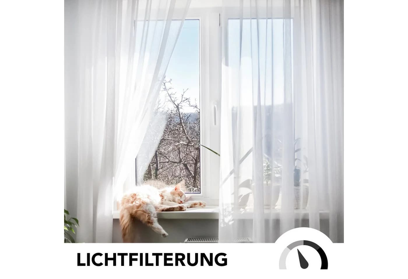 Deconovo Voile Vorhang 2er Set Weiß Transparent mit Ösen - Bild 3