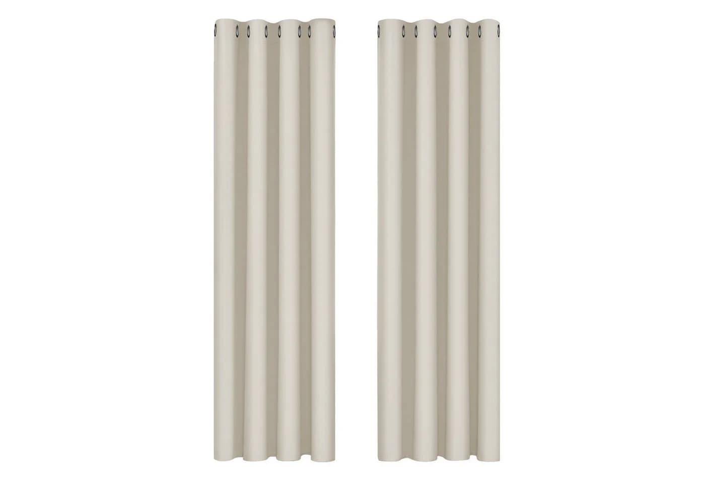 Deconovo Verdunkelungsvorhang 2er Set Beige Polyester Ösen - Bild 4