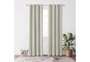 Deconovo Verdunkelungsvorhang 2er Set Beige Polyester mit Ösen Bild 3