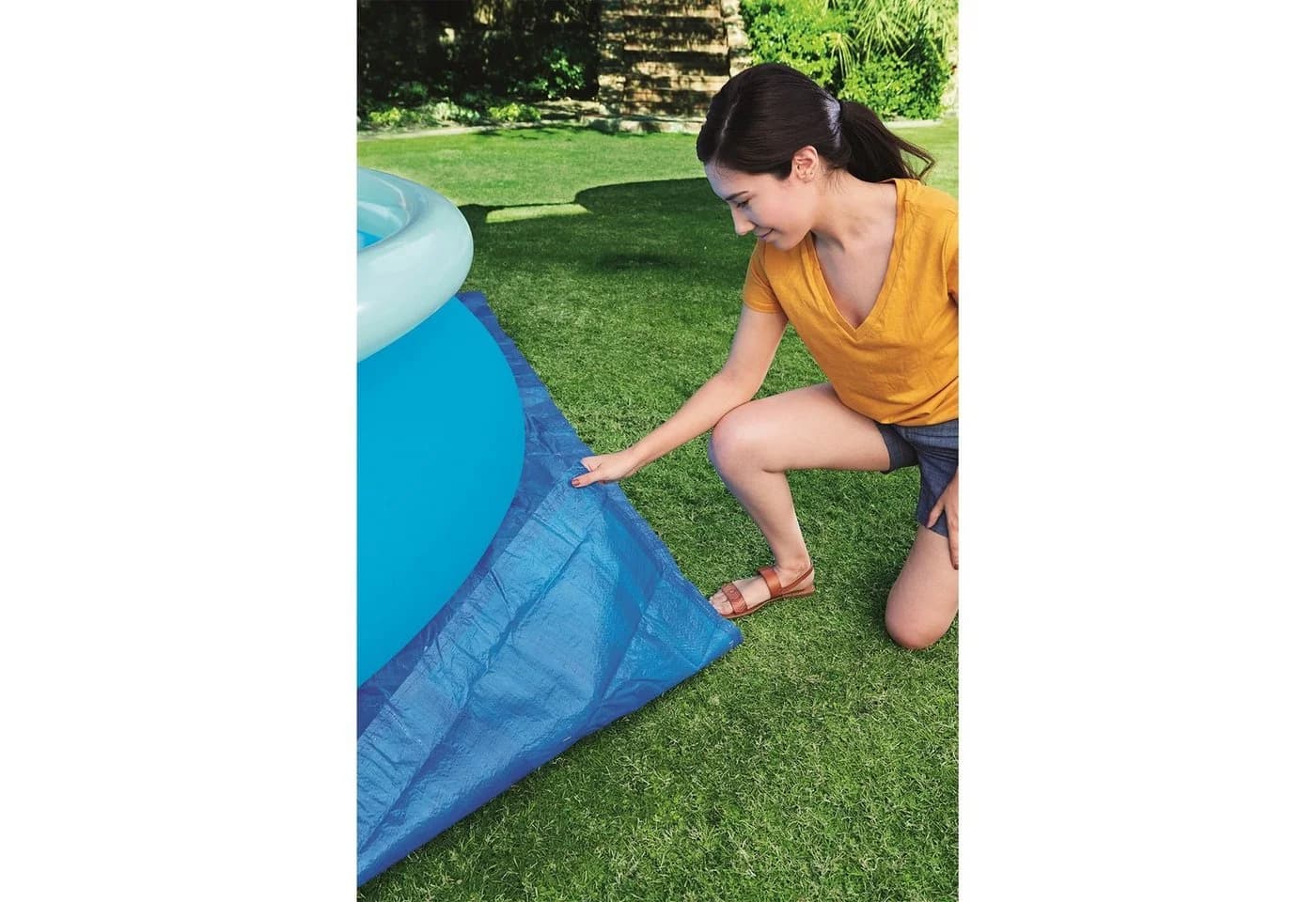 Bestway Pool Bodenplane Schutzmatte 488x488cm Blau - Bild 5