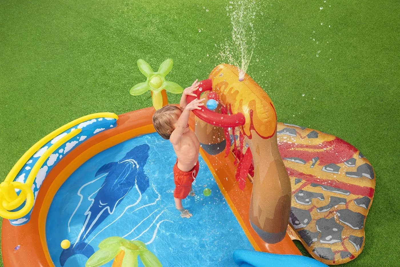 Bestway Planschbecken Lava Lagoon mit Sprinkler und Rutsche - Bild 5
