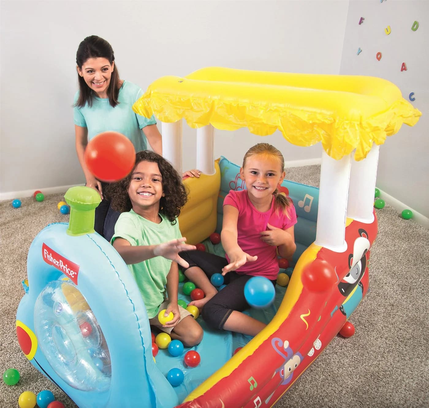 Bestway Aufblasbares Bällebad Fisher-Price Dampflok mit Hupe - Bild 4