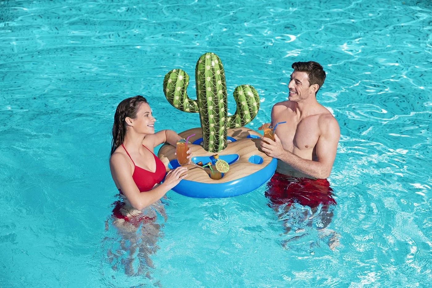 Bestway Aufblasbarer Pool-Getränkehalter Kaktus mit Kühlboxen - Bild 3
