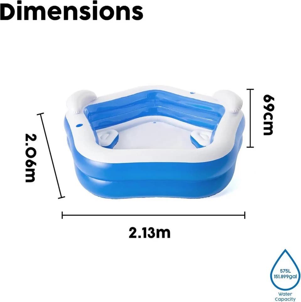 Bestway Family Pool Backyard Oasis Eckig 213x206x69 cm - Bild 2