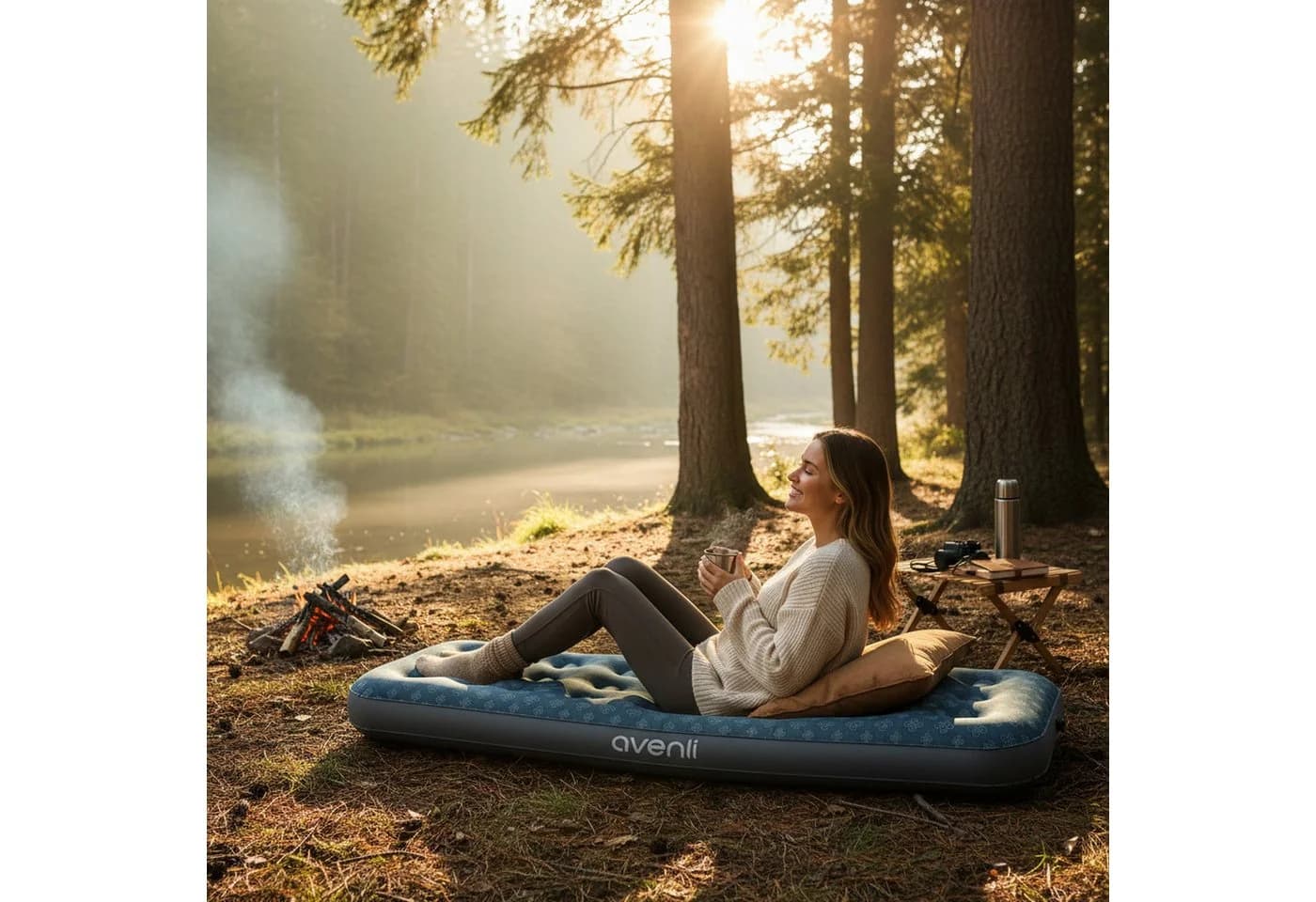 Avenli Luftbett Camping 191x73x22cm Grün/Grau - Bild 4