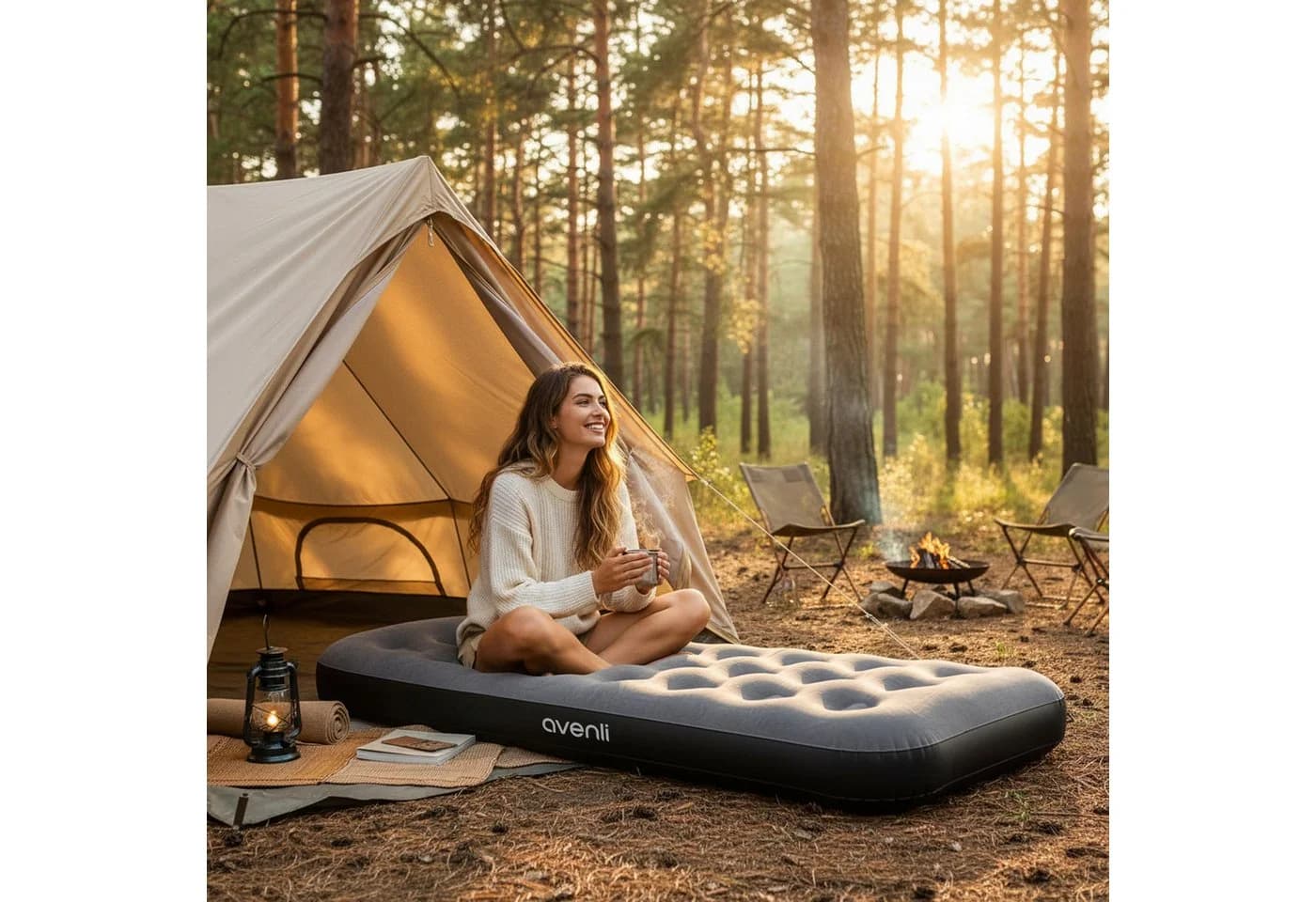 Avenli Luftbett Grau 191x73x22cm Camping - Bild 3