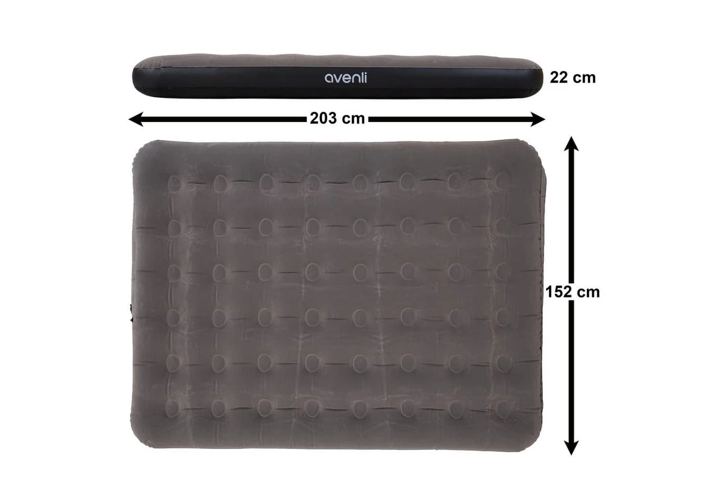 Avenli Luftbett Queen-Size grau mit beflockter Oberfläche - Bild 5