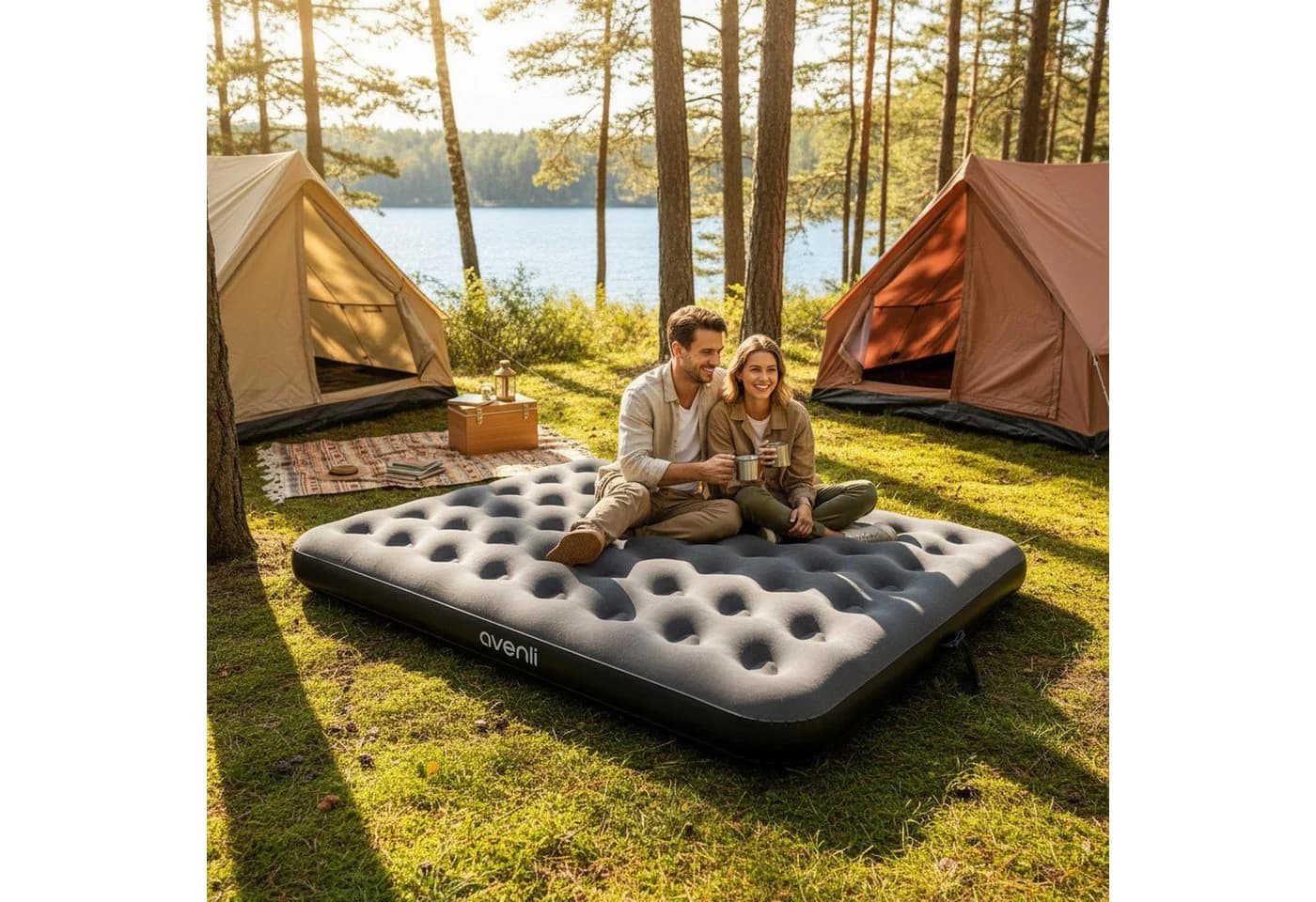 Avenli Luftbett King-Size Grau/Schwarz für 2-3 Personen - Bild 3