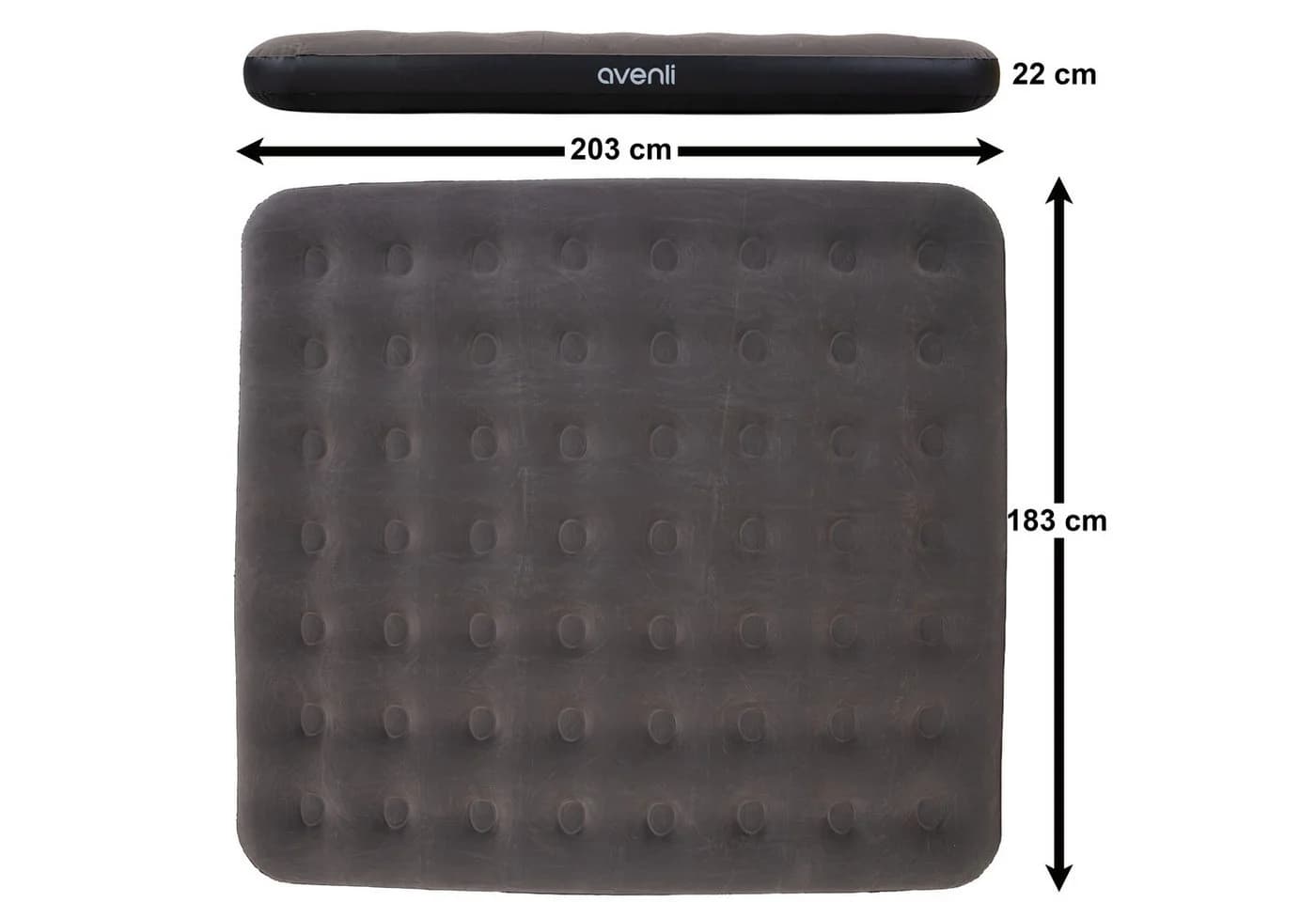 Avenli Luftbett King-Size Grau/Schwarz für 2-3 Personen - Bild 5