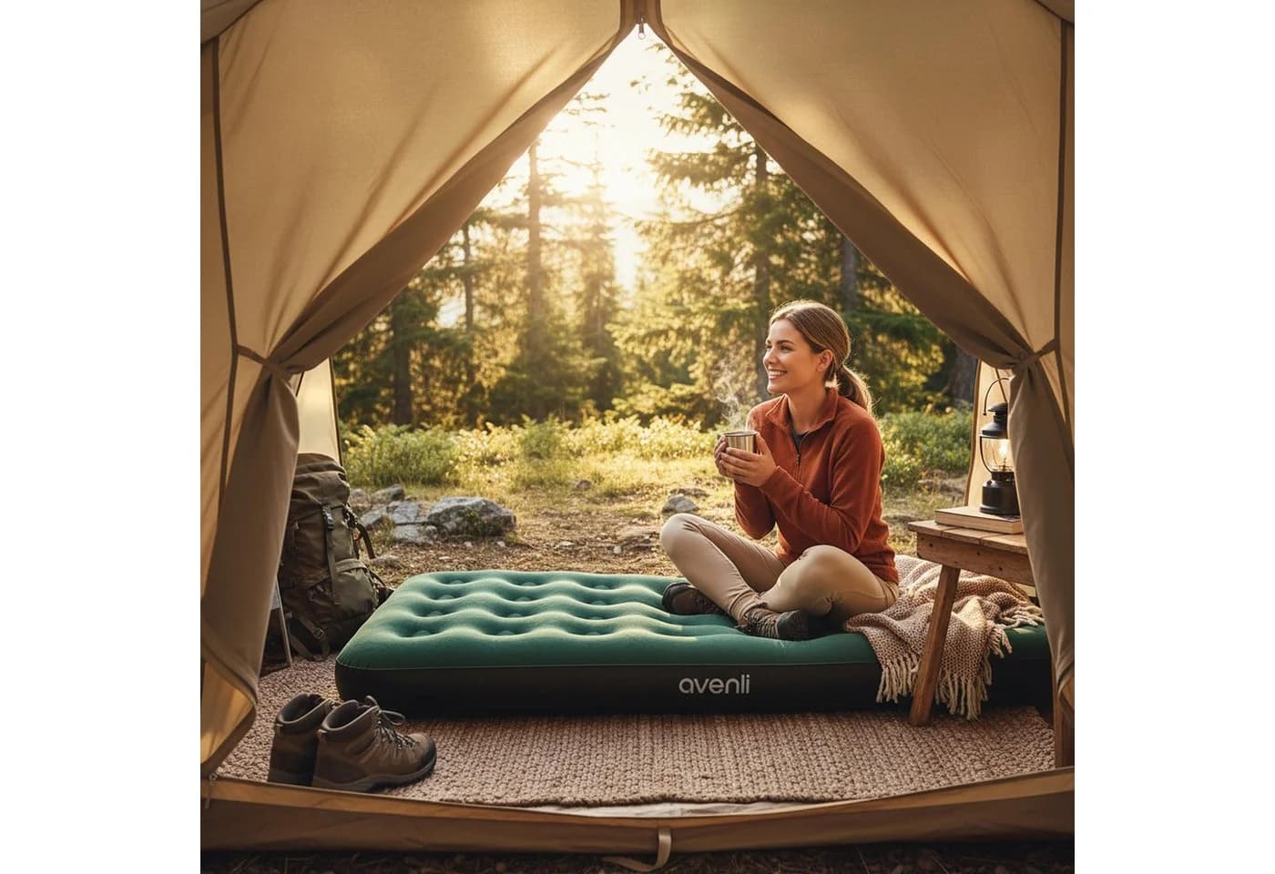Avenli Luftbett Camping grün 191x99x22cm Twin-Size - Bild 3