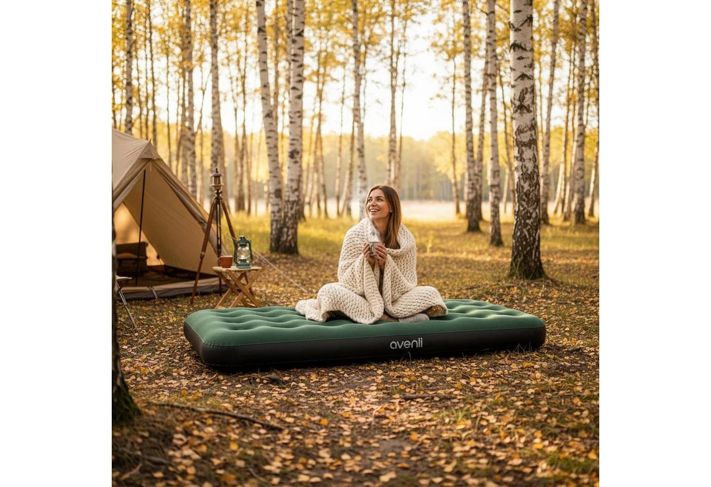 Avenli Luftbett Camping grün 191x99x22cm Twin-Size - Bild 4