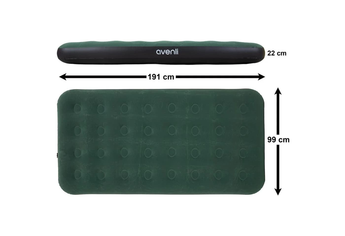 Avenli Luftbett Camping grün 191x99x22cm Twin-Size - Bild 5