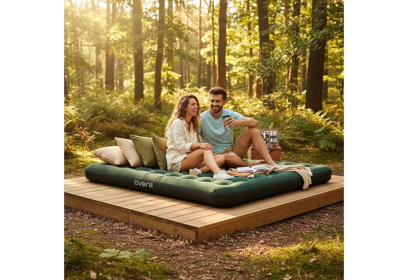 Avenli Luftbett Queen-Size grün/schwarz für 2 Personen - Bild 3