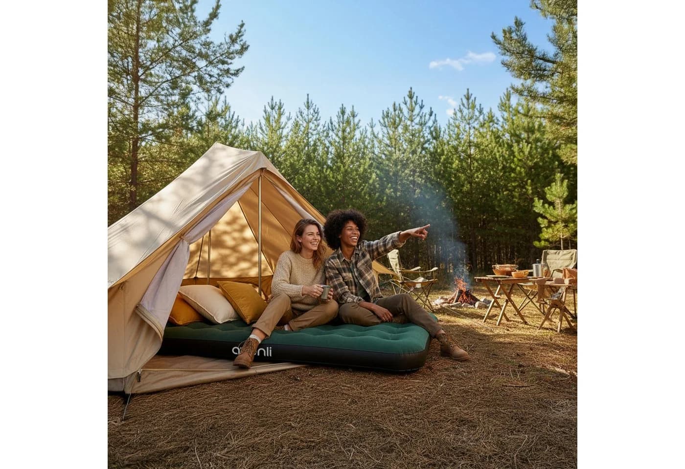 Avenli Luftbett Queen-Size grün/schwarz für 2 Personen - Bild 4