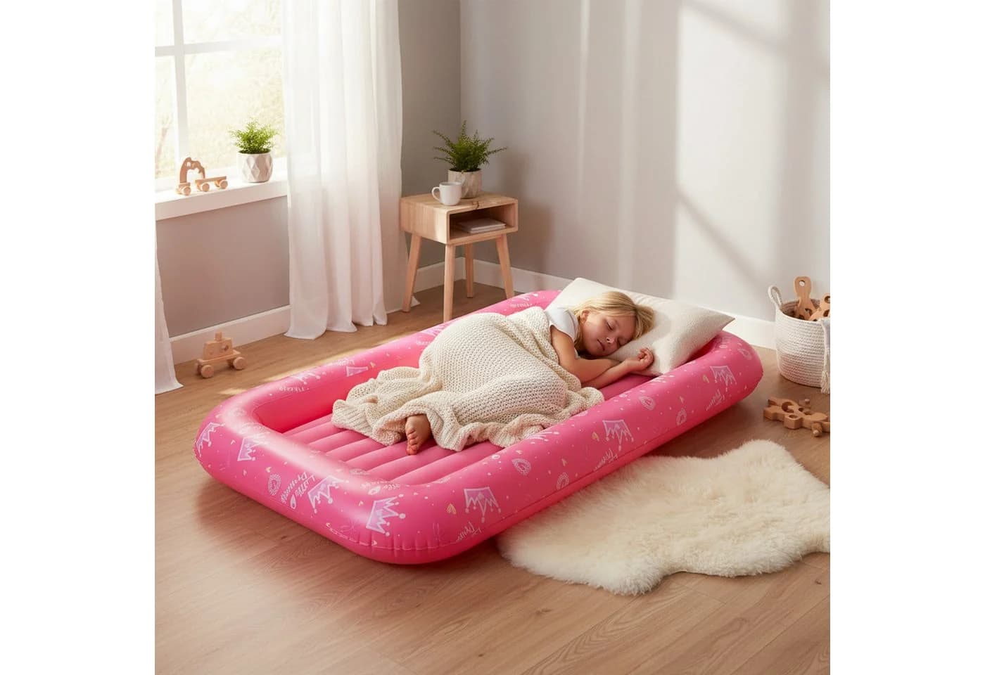 Avenli Luftbett Aufblasbares Kinderbett Rosa - Bild 3