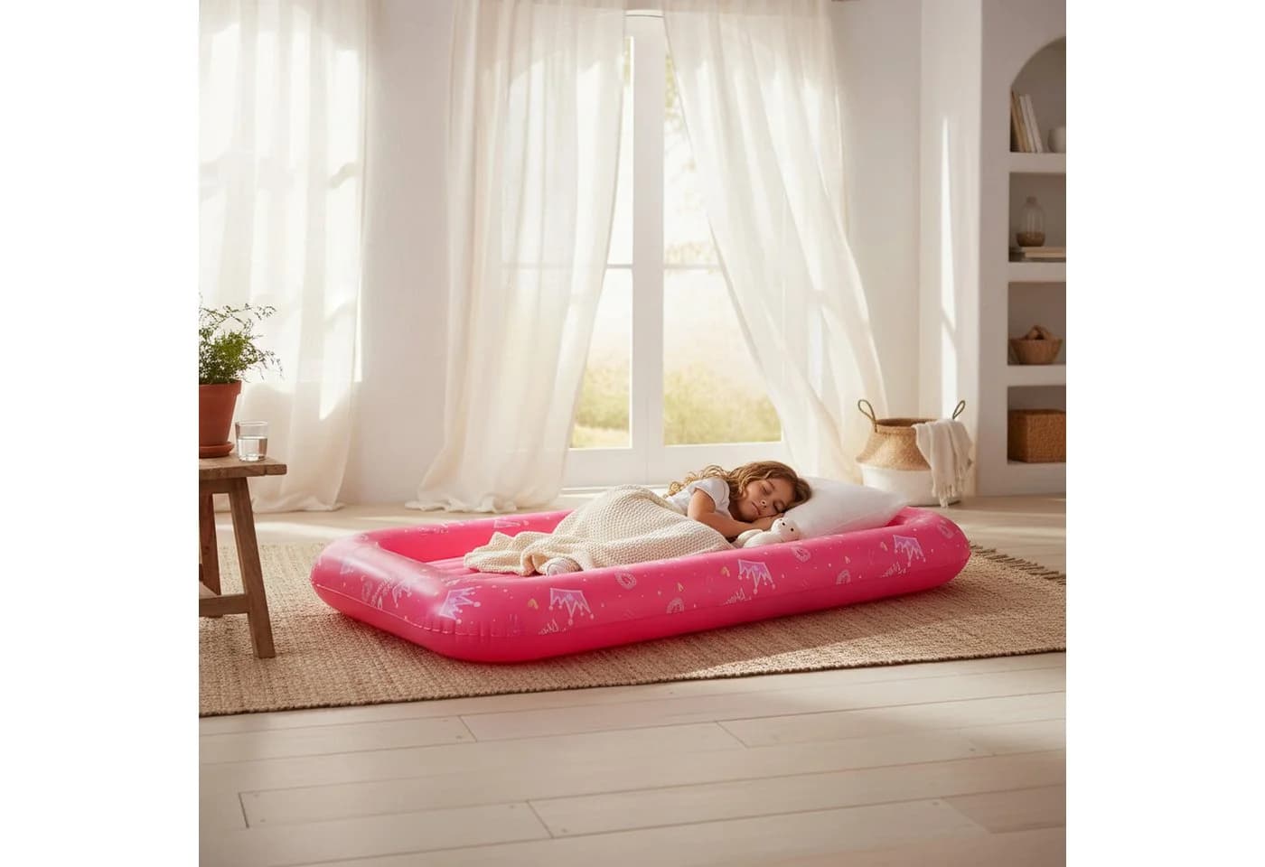 Avenli Luftbett Aufblasbares Kinderbett Rosa - Bild 4