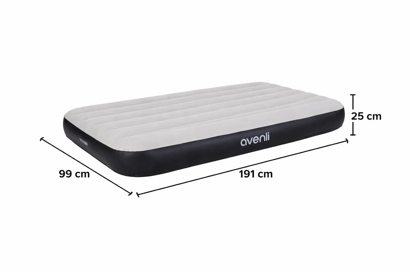 Avenli Luftbett Twin-Size Grau Schwarz Beflockt - Bild 2