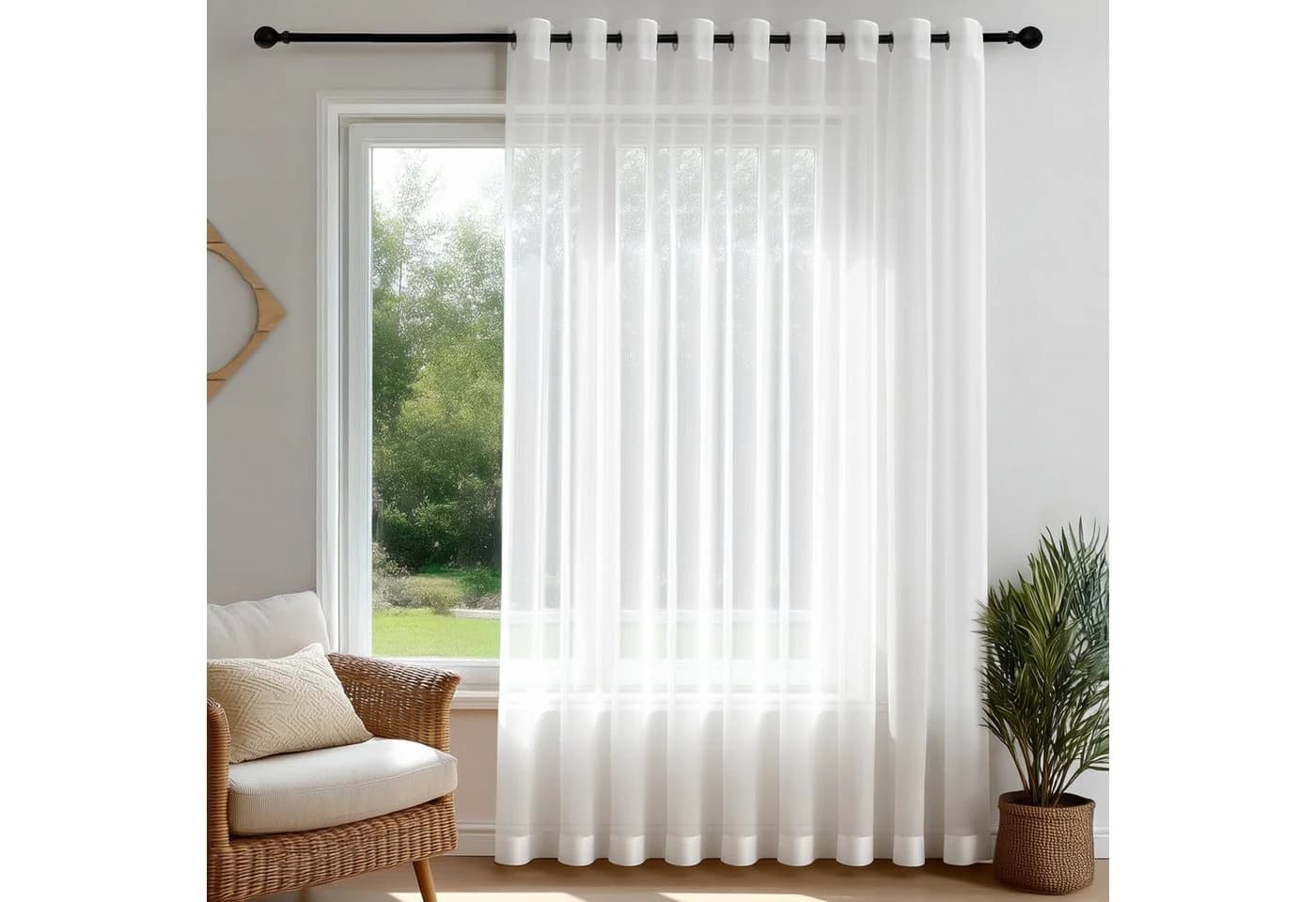 Deconovo Vorhang Transparent mit Ösen - Modernes Design - Bild 2