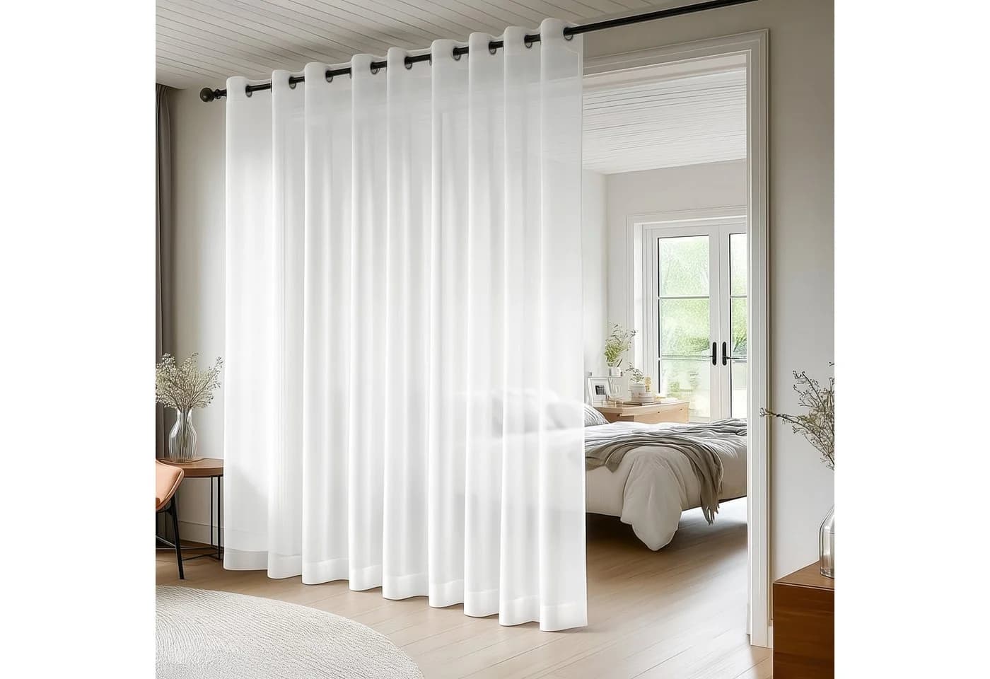 Deconovo Vorhang Transparent mit Ösen - Modernes Design - Bild 3